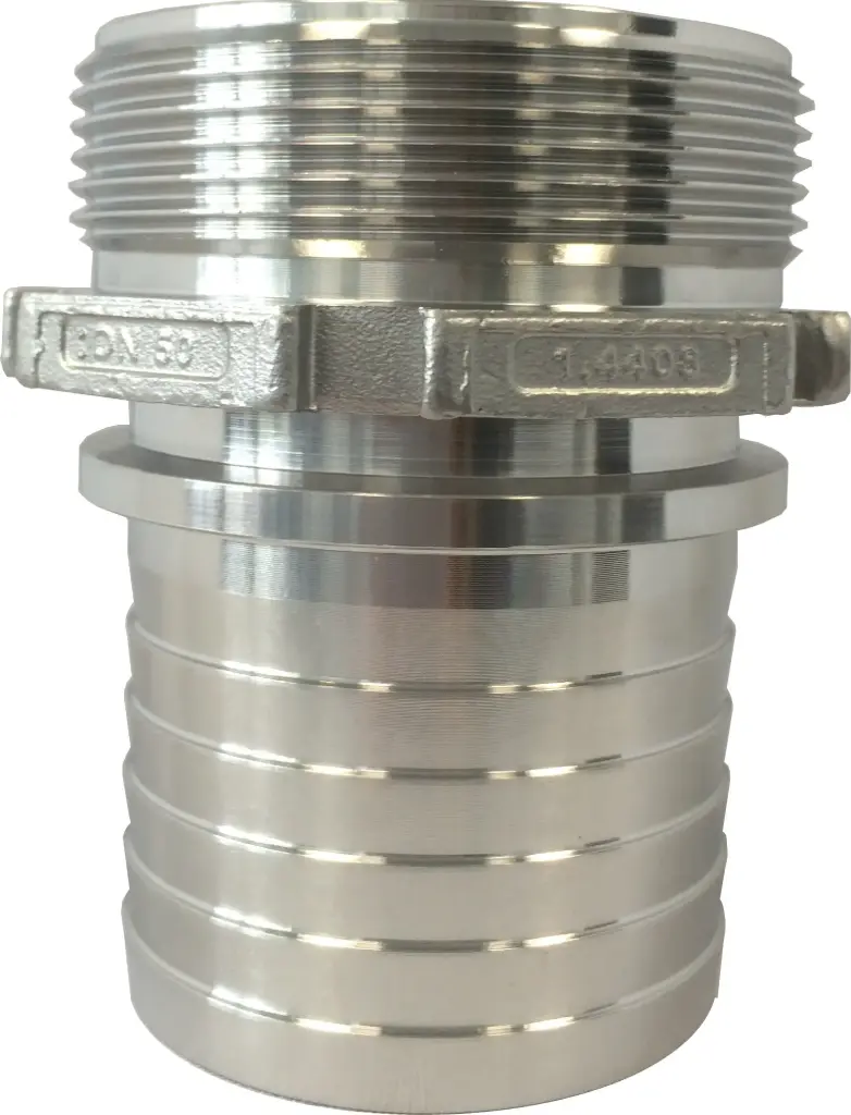 Hose nozzle, external thread, stainless steel | M+B Fluid Technology